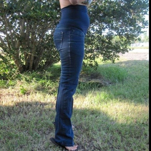 Spandex Belly Band Liz Lange Maternity Target XS 2 Blue Jean Pregnancy Pants - Picture 4 of 16